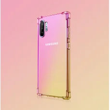 SMD Samsung Galaxy Note 10 N10-001 tok áttetsző, sárga-rózsaszín átmentettel, ütésvédelemmel