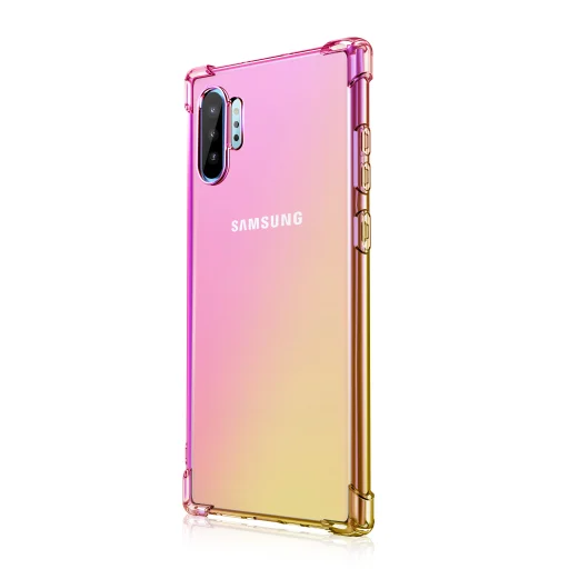 SMD Samsung Galaxy Note 10 N10-001 tok áttetsző, sárga-rózsaszín átmentettel, ütésvédelemmel - 2