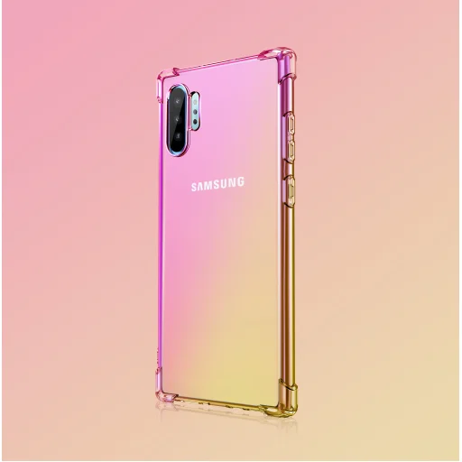 SMD Samsung Galaxy Note 10 N10-001 tok áttetsző, sárga-rózsaszín átmentettel, ütésvédelemmel - 1