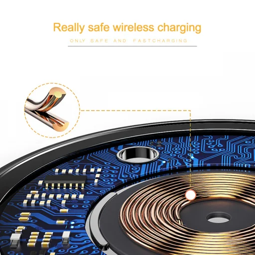 SMD HT-02 vezeték nélküli dupla qi gyors töltő, fekete 10W - 8