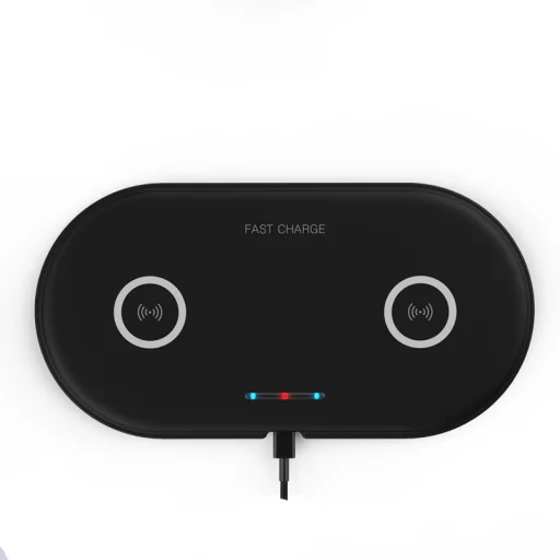 SMD HT-02 vezeték nélküli dupla qi gyors töltő, fekete 10W - 3