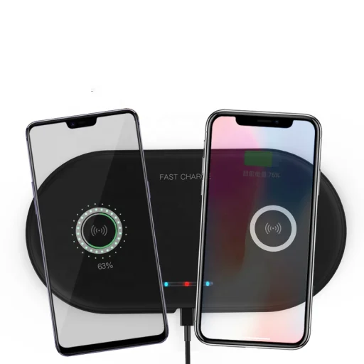 SMD HT-02 vezeték nélküli dupla qi gyors töltő, fekete 10W - 2