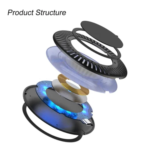 SMD FD-10W UFO vezeték nélküli QI gyors töltő, fekete 10W - 3