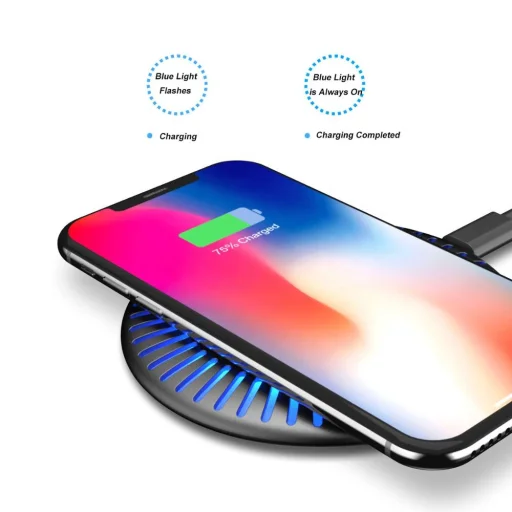 SMD FD-10W UFO vezeték nélküli QI gyors töltő, fekete 10W - 4