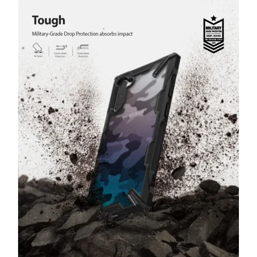 Samsung Note 10 tok Ringke Fusion X Camo Black terepmintás - 8