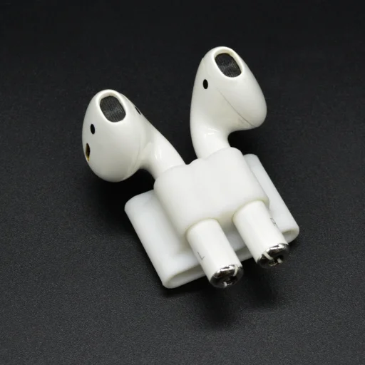 SMD HH-06 Airpods tartó, óra pántra rögzíthető szilikon fehér színben - 1