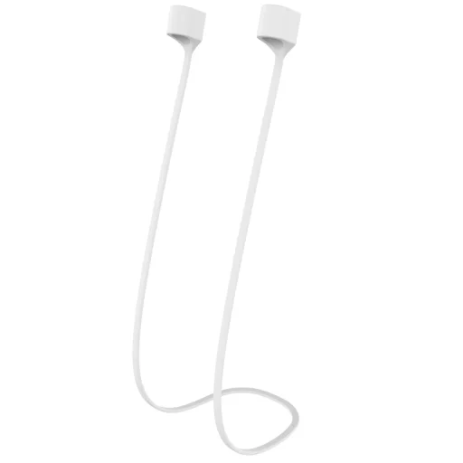 SMD HH-040 Airpods tartó szilikon kábel, mágneses, fehér színben - 1
