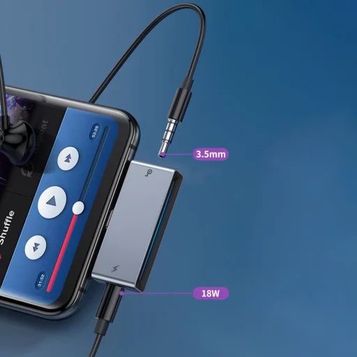 Baseus L57 USB Type-C/ 3.5 Jack audio átalakító adapter fekete - 7