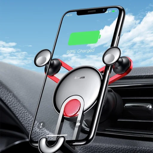 Baseus YY Gravity autós telefontartó ezüst Lightning kábellel - 9