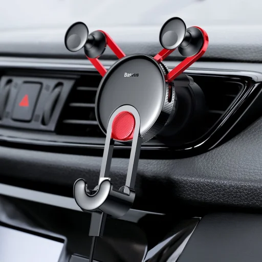 Baseus YY Gravity autós telefontartó ezüst Lightning kábellel - 7