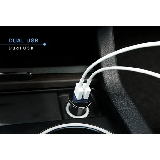 Hoco szivargyújtós autós telefontöltő fehér - 11