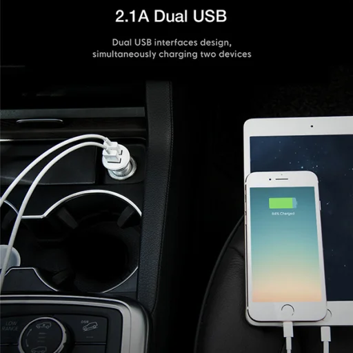 Hoco szivargyújtós autós telefontöltő fehér - 3