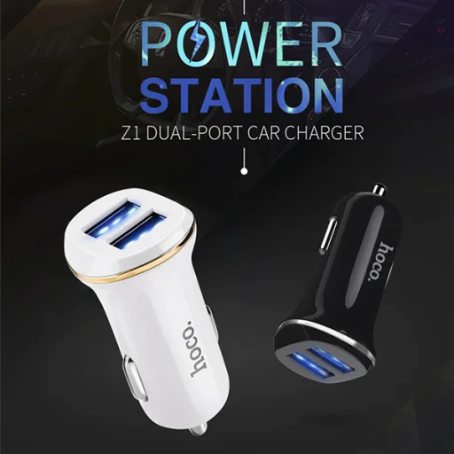 Hoco szivargyújtós autós telefontöltő fehér - 4