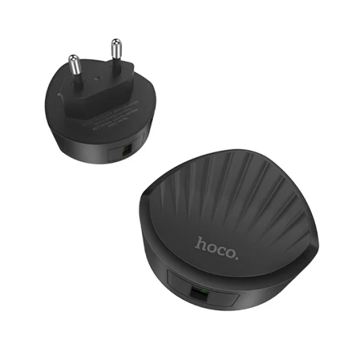 Hoco Shell hálózati töltő adapter 1xUSB QX 3.0 fekete - 1