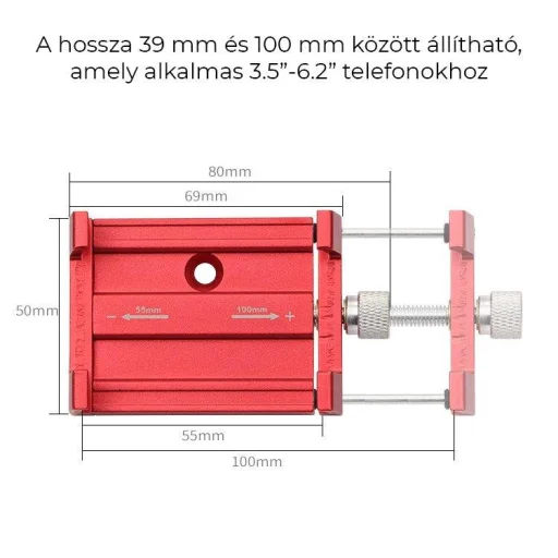 SMD fém biciklis telefontartó kormányra fekete, alumínium anyaghasználattal (GB0127C-B) - 3