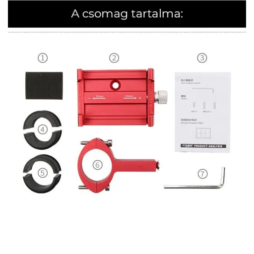 SMD fém biciklis telefontartó kormányra fekete, alumínium anyaghasználattal (GB0127C-B) - 4