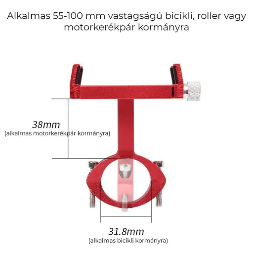 SMD fém biciklis telefontartó kormányra fekete, alumínium anyaghasználattal (GB0127C-B) - 5