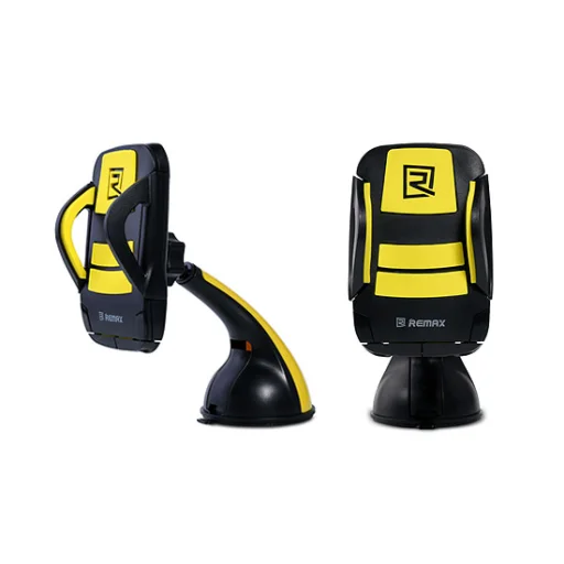 Remax műszerfalra erősíthető autós telefontartó fekete/sárga - 1