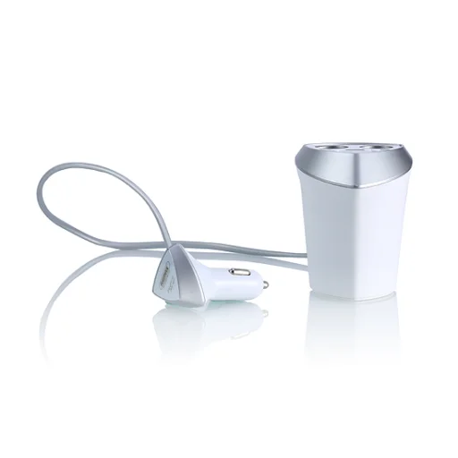 Remax autós szivargyújtós töltő elosztó fehér - 1