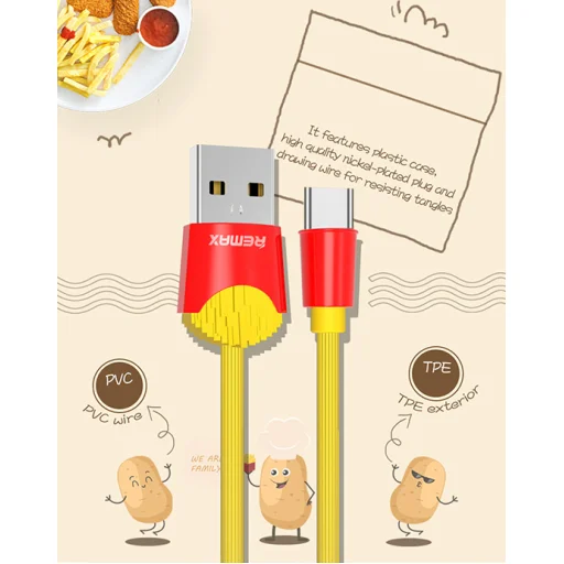 Remax Chips USB Type-C kábel sárga - 2