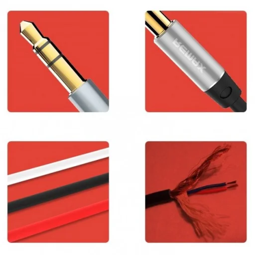 Remax Aux mini audio jack 2 méter fehér - 4