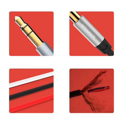 Remax Aux mini audio jack 1 méter FEHÉR - 5