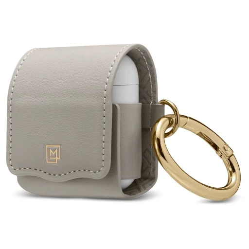 Spigen LA MANON bőr AirPods 1/2 tok szürke - 1