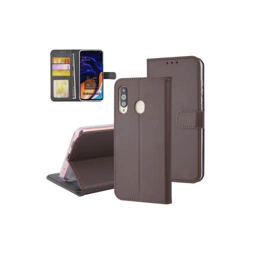 Fliptok kártyatartóval Samsung A60 barna - 1