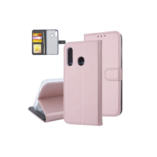 Fliptok kártyatartóval Samsung M40 rózsa arany - 1