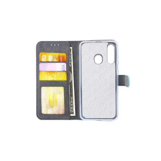 Fliptok kártyatartóval Samsung M40 világoskék - 3