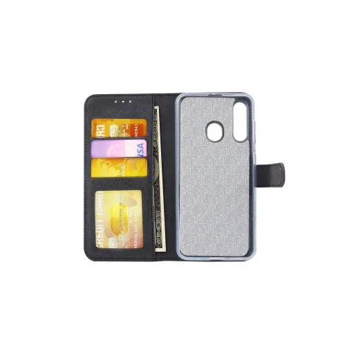 Fliptok kártyatartóval Samsung M40 barna - 4