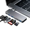 RayCue USB elosztó HUB MacBook-hoz szürke színben, Type-C, USB 3.0, SD, Micro SD, TF thumbnail