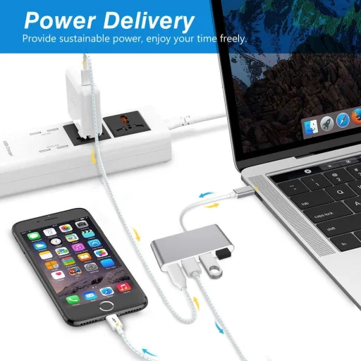 RayCue 4 az 1-ben USB Type C Hub USB 3.0 , MacBook-hoz - 7