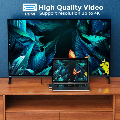 RayCue 8 az 1-ben USB Type C Hub Thunderbolt 3 USB 3.0 HDMI SD MicroSD, MacBook-hoz - 6