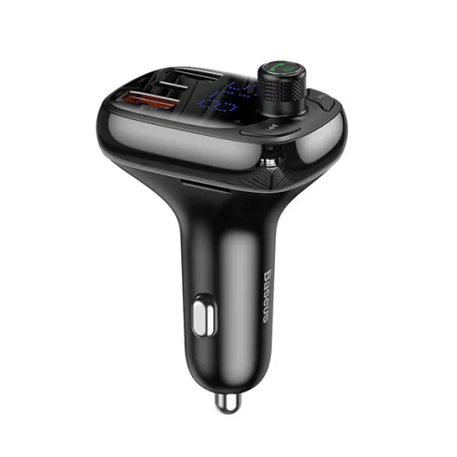 Baseus Bluetooth FM transmitter 2x USB 1x USB type C QC 4.0 fekete (CCTM-B01) - 1