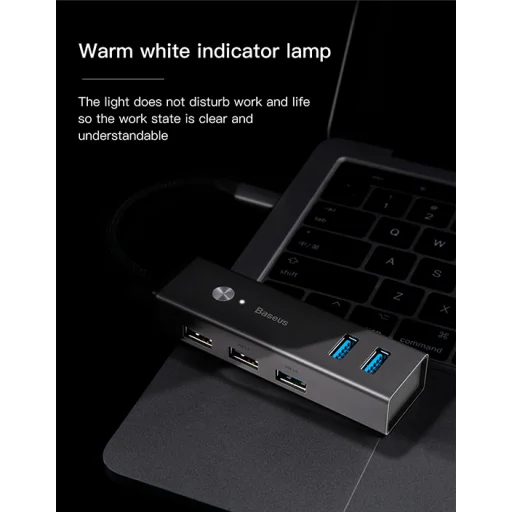 Baseus Cube USB HUB 3xUSB 3.0/3xUSB 2.0 szürke - 8