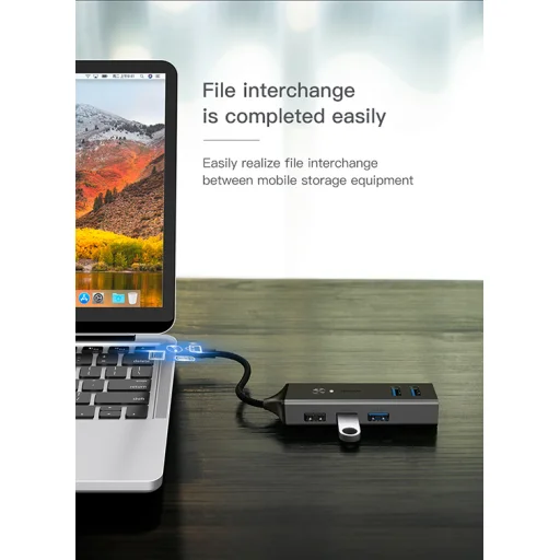 Baseus Cube USB HUB 3xUSB 3.0/3xUSB 2.0 szürke - 7