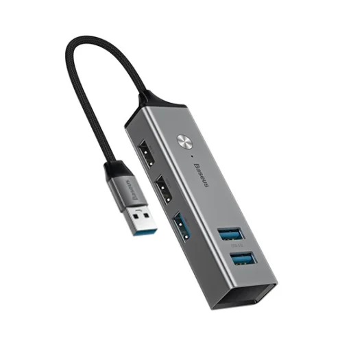 Baseus Cube USB HUB 3xUSB 3.0/3xUSB 2.0 szürke - 1