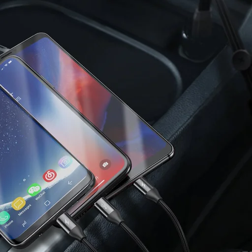 Baseus 3in1 Micro USB/Lightning/ Type-C kábel 1 méter fekete - 6