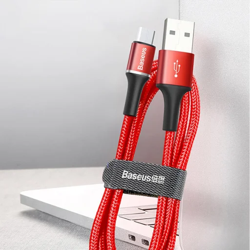 Baseus Halo nylon harisnyázott USB/Micro USB kábel 2A/2m fekete - 7