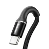 Baseus Halo nylon harisnyázott USB/USB - C kábel 3A/2m fekete thumbnail