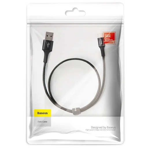 Baseus Halo nylon harisnyázott USB/USB - C kábel 3A/2m fekete - 11