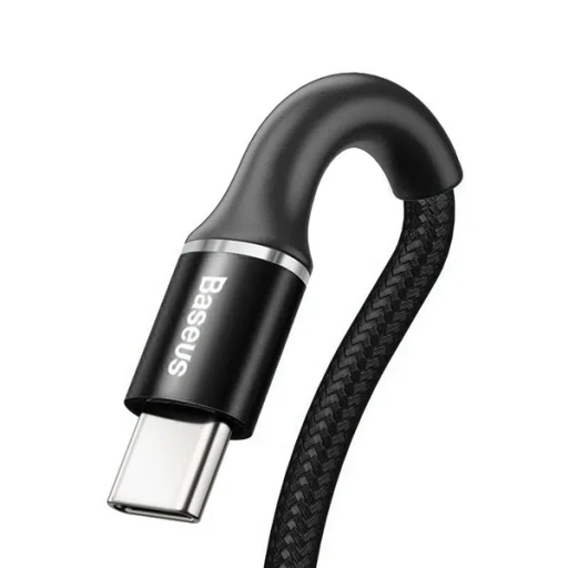Baseus Halo nylon harisnyázott USB/USB - C kábel 3A/2m fekete - 5