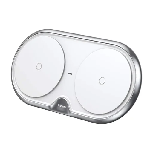 Baseus 2in1 vezeték nélküli Qi gyorstöltő fehér színben - 1