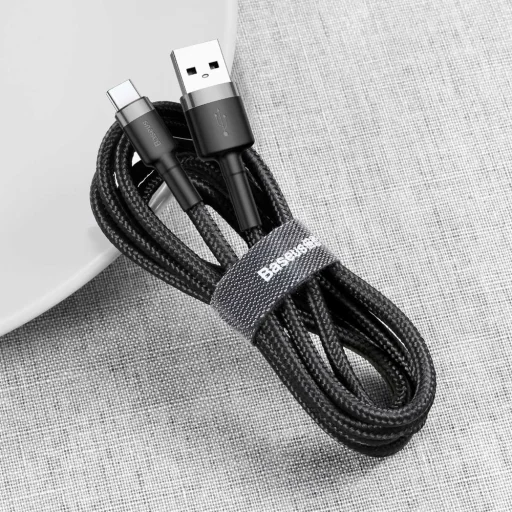Baseus Cafule Nylon harisnyázott USB/USB-Type C kábel QC3.0 2A 3m fekete - 4