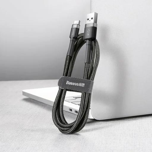 Baseus Cafule Nylon harisnyázott USB/USB-Type C kábel QC3.0 2A 3m fekete - 5