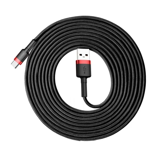 Baseus Cafule Nylon harisnyázott USB/USB-Type C kábel QC3.0 2A 3m fekete/piros - 8