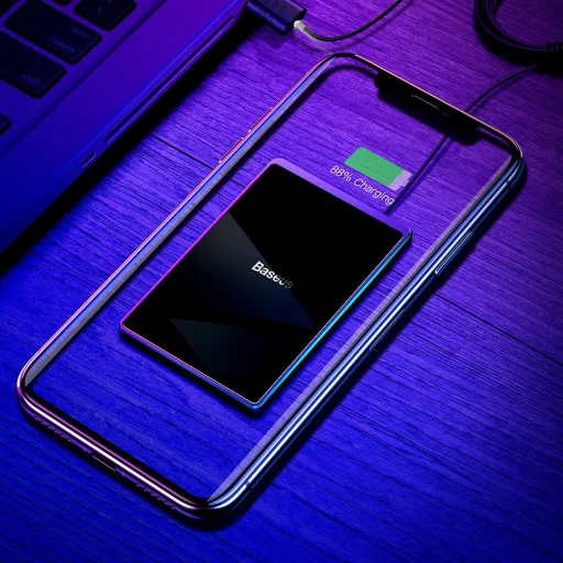 Baseus Ultra-thin vezeték nélküli Qi gyorstöltő 15W 100Cm USB kábellel fekete (WX01B-01) - 9