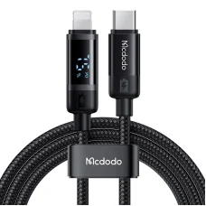 Mcdodo CA-5210 USB-C - Lightning kábel 36W, 1.2m kijelzővel (fekete)