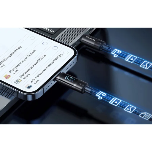 Mcdodo CA-5210 USB-C - Lightning kábel 36W, 1.2m kijelzővel (fekete) - 4